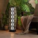 Grand patio Outdoor Solar Powered Wicker Floor Lamp Outdoor Weather-Resistant Deck Light for Garden Porch - Silver Gray, Large Cindy (1 PC Large)
