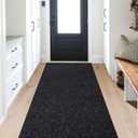 ANTPOP 2FT x 8FT Non Slip Runner Rug - Waterproof Washable Outdoor Runner Rug for Hallway, Patio, Laundry Room, Custom Length Carpet Runner for RV, Entryway, Indoor Outdoor, Black
