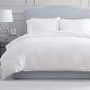 Martha Stewart - Queen Comforter Set, Naturally Soft Cotton-Rich Jacquard Bedding w/Matching Pillowcases, Textured 3 Piece Bed Set (Garden Trellis White)