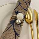 2 x Pearls Spherical Napkin Ring for Party, Holiday, Wedding Table Decoration (12 Sets)