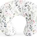 Nursing Pillow and Positioner, Breastfeeding, Bottle Feeding, Baby Sitting Support with Removable Ultra Soft Minky Cover, Tummy Time Support for Baby Boys and Girls(Floarl) (Floral)