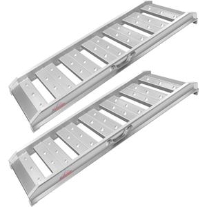 Ruedamann 4Ft Truck Ramps, 2 Pcs 4400 Lbs Total Capacity, Aluminum Trailer Ramp, Heavy-Duty ATV Ramps for Pickup Trucks, UTVs, Motorcycles, Lawn Mowers, Golf Carts