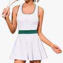 Tennis Dresses for Women with Built in Shorts and Bra Half Zip Sleeveless Workout Golf Outfits Athletic Skirts S