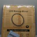 19" Makeup Mirror with Light, 3 Color Dimmable LED Lighted Makeup Mirror Touch Control for Bedroom Table Desk (Black)