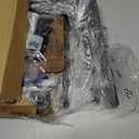 QEEIG Narrow C Shaped Side Table Set of 2 Living Room Sets Slim Couch Tray Tables Skinny Thin Small Farmhouse 7 inch Width, Rustic Brown (017-18BN)