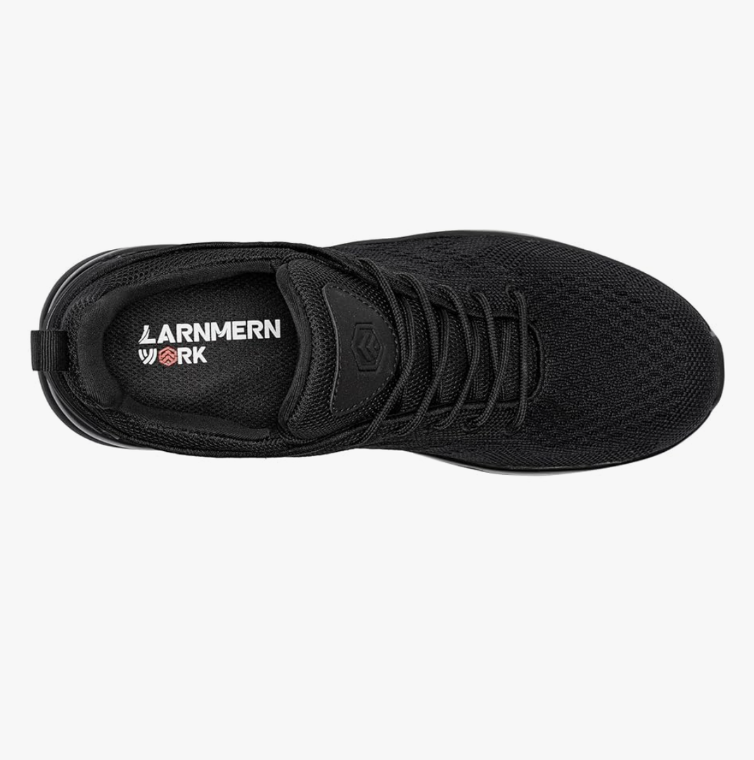 LARNMERN Mens Non Slip Work Shoes Slip On Water Resistant Walking Sneakers Zapatos Trabajo Waterproof Food Service Chef Kitchen, Size 9.5