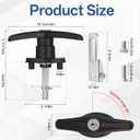Truck Cap Latch T Handle Camper Lock Replacement Camper Shell Accessories Key Alike Black Door Locking Kit (Left & Right) for Truck Bed Topper RV Trailer