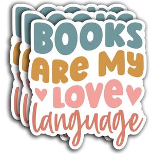 (3pcs) Books are My Love Language Sticker,Reading Book Lovers, Bookish Reading Stickers, Decorate Waterproof Vinyl Water Bottle Tumbler Phone Laptops Sticker Gifts 3x2.5 Inch