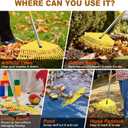 Leaf Rake - 16.5" Wide Nylon Plastic Head,65" Adjustable Handle,Heavy Duty for Leaves,Grass,Pine Needle,Mulch, Small Debris,Lawn-Friendly Tines,Lightweight for Women,Seniors & Kids