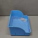 Rat Small Litter Box, 10"x8" Square Corner Litter Box Training Pan with Grid Potty Tray Toilet for Cage Small Animal/Rabbit/Guinea Pig/Bunny/Ferret (Blue)