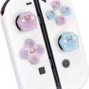PERFECTSIGHT Switch Silicone Joy Con Thumb Grip Button Caps, Joystick Cover Compatible with Nintendo Switch/OLED/Switch Lite, 4PCS (Glitter Monster)