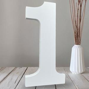 AOCEAN 10 Inch White Wood Numbers Unfinished Wood Number for Wall Decorative Standing Numbers Slices Sign Board Decoration for Craft Home Party Projects (1) (One)