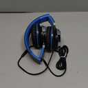 AILIHEN C8 Kids Headphones Wired, On-Ear Headphones with Microphone and Volume Control Foldable Corded Stereo 3.5mm Headset for School Teens Smartphones Chromebook Laptop Tablets Travel (Black Blue) (Medium)