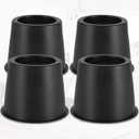 4 Pack Furniture Risers 4 Inch, Bed Risers Heavy Duty for Table Desk Couch Chair Sofa Cabinet Bed Frame Dorm, Round Table Leg Risers Lift Height 3.4", Black