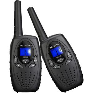 Retevis RT628 Walkie Talkies for Kids, Walky Talky, Key Lock, VOX Crystal Voice, Easy to Use, Birthday Gifts for Boys Girls Kids Outdoor Toys(Black,2 Pack)