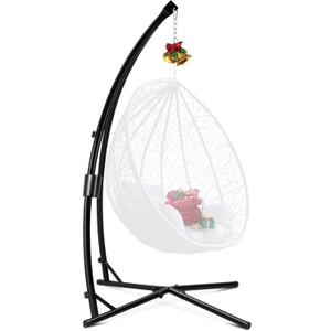 Hanging Hammock Chair Stand Swing Chair Stand for Indoor/Outdoor,C-Type Solid Steel Heavy Duty Hammock Chair Stand,Weight Capacity 440 Lbs Hanging Chair Stand Only Black AD333
