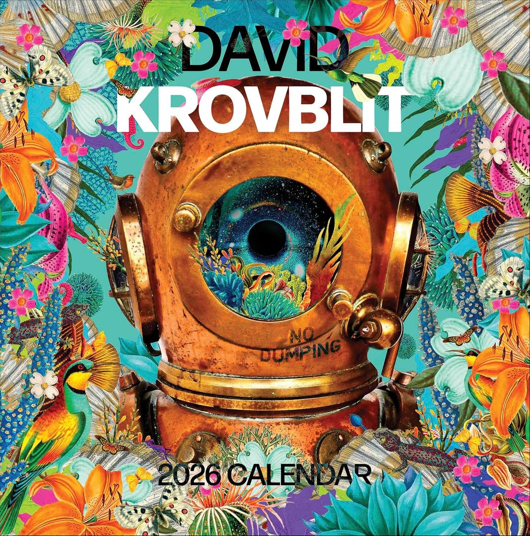 Wall Calendar 2026, David Krovblit Art, 12 Months, Large Grid Design Featuring 12 Artworks