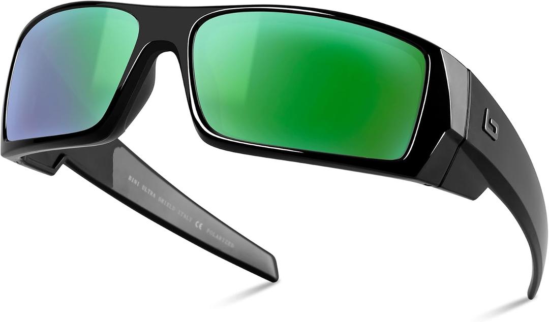 B.N.U.S Polarized Sunglasses for Men with Corning Glass Lens - Scratch-Resistant, Optical Clarity, Premium UV Protection