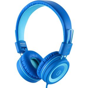 noot products Kids Headphones K11 Foldable Stereo Tangle-Free 5ft Long Cord 3.5mm Jack Plug in Wired On-Ear Headset for iPad/Amazon Kindle,Fire/Boy/Girl/School/Laptop/Tablet(Skyline Blue) (4 x 5 x 2 in)