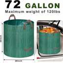 Remiawy Reusable Yard Waste Bags, 3 Packs 72 Gallons Lawn and Leaf Garden Bags with Reinforced Carry Handles Heavy Duty Garden Waste Bags Camping Yard Recycling Trash Bags for Debris Leaves Grass