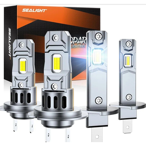 SEALIGHT H1 H7 Fog Bulbs Combo, 100,000LM Fog Lights with 14000RPM Cooling Fan, Plug-N-Play, Pack of 4