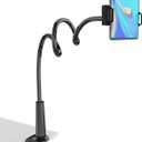 Tablet Stand Holder, Mount Holder Clip with Grip Flexible Long Arm Gooseneck Compatible with ipad iPhone/Nintendo Switch/Samsung Galaxy Tabs/Amazon Kindle Fire HD - Black (Black)