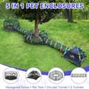 Outdoor Cat Enclosures for Cats Indoor, Patio Portable Mesh Cat Tent, Tunnel, Playhouse with Free Carry Bag & Metal Rod for Multiple Small Animals, Includes Cat Playpen+2 Tent+2 Tunnel,Rainbow