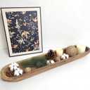 Wooden Dough Bowls DecorativeRustic Bread Long Bowls Decor Wood Tray, Hand Carved for Table Centerpiece Decor, Home Decor(30 * 6 * 2 inch Brown), LARGE