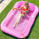 Inflatable Tanning Pool Lounger Float with Sprinkler, 77" x 48" XL Tanning Pool for Adults with Pillow & Cup Holder, 6 in 1 Suntan Tub Sunbathing Bed Pool Floats Adult for Backyard, Beach & Lake