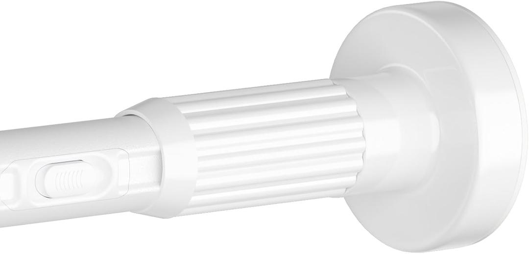 AIZESI Tension Curtain Rod 41-87Inch(3-7Ft),1.26'' Diameter,Long Heavy Duty Adjustable No Drill Shower Curtain Rod for Windows, Balcony, Room Divider White