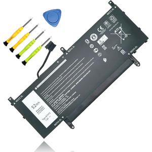 52Wh N7HT0 Replacement Laptop Battery for Dell Latitude 9510 9520 Latitude 9520 2-in-1 Series N7HTO TVKGH V5K68 N2NLL 0PKW00 08NFC7 0HYMNG 089GNG 7.6V 6500mAh 4-Cell