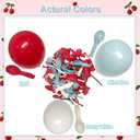 CROSSFINGERS Cherry Red and Blue Balloon Garland Arch Kit,150pcs Bow Light Mist Blue Red White Balloons Arch Kit for Cherry Birthday Baby Shower Wedding Galentine's Bridal Shower Party Decorations