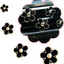 4 x Daisy Car Decoration Flower Air Vent Clip Air Conditioning Outlet Clip (4PCS-Black-No Scent)