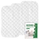 Diaper Changing Pad Liner Non-Slip, Waterproof Terry Mat, Quilted Absorbent Bassinet Liners Washable, 3 Pack 13"x 26" Reusable Portable Changing Table Pad Rectangle White