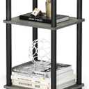 Furinno JUST Side Table, 3-Tier End Table, Open Shelves Night Stand, Bedside Table, Toolless Assembly, for Living Room, Bedroom, Bathroom, French Oak