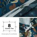 Bedsure Duvet Cover King Size - Reversible Floral Duvet Cover Set with Zipper Closure, 3 Pieces Navy Blue Bedding Set with 8 Corner Ties and 2 Pillow Shams 20"x36"