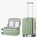 Hanke 20 Inch Carry-On Luggage with Wheels PC Hard Shell Suitcases Top Opening Aluminum Frame Travel Luggage Suitcases for Woman Men.(Bamboo Green)