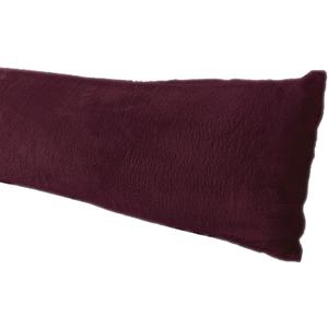 Extra Soft Body Pillow Cover, Sherpa/Microplush Material, 20x54 Inches, Zipper Closure (Wine)