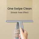 dancemoon JustHang Shower Squeegee for Glass Doors, All-in-One Award-Winning Silicone Squeegee with Built-in Hook for Bathroom, Window, Mirror, Tile Wall, Car, Streak-Free Cleaner Tool, 10-Inch Gray