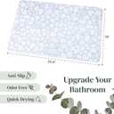 ROHKEX Diatomite Blue & White Shower Stone Mat - 15x24 in Diatomaceous Earth Bath Mat - Fast-Drying Non-Slip Bathroom Floor Board - Modern Home Aesthetic - Easy-Clean Draying Textured Surface