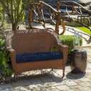 Arden Outdoor Wicker Settee Cushion, 41.5 x 18, Rain-Proof, Fade Resistant Sapphire Blue Leala