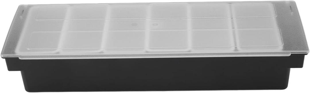 CHICIRIS Detachable Condiment Caddy with Transparent Lid, Durable Bar Garnish Container for Vegetables, for Snacks, Plastic, Black, 4 X Inner Compartment (6 Compartments)