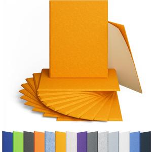 12 Pack Acoustic Panels Self Adhesive Sound Proof Foam, High Density Sound Acoustic Panel, 16X12X0.4 Inch 4:3 Rectangle Panels in Home, Office, Reccording Room, Studio,and more(Orange)