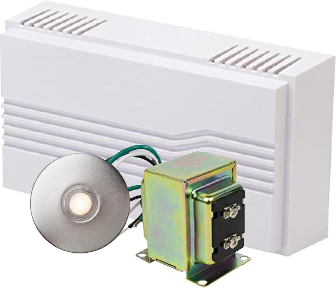 Newhouse Hardware Hardwired Chime Kit with 16-Volt/30VA Transformer and Recess-Mount Metal Satin Nickel Button