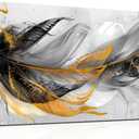 Black and White Feather Canvas Wall Art for Living Room Bedroom Home Office Large Modern Grey Feather Picture Framed Canvas Prints Size 20x40 (20L" x 40W", gray)