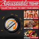 SugarWhisk Family-sized Contact Grill, 6-Serving Electric Indoor Grill with Adjustable Temp Control, Ceramic Coating, 1500W, Graphite