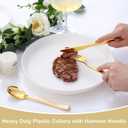 Supernal 180 pieces Gold Plastic Silverware, Disposable Plastic Utensils Heavy Duty, Gold Disposable Silverware Sets Include 60 Knives, 60 Forks and 60 Spoons, Suitable for Party, Birthday, Wedding