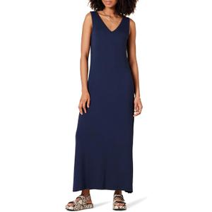 Amazon Essentials Women's V-Neck Maxi Dress with Side-Slits, Jersey, XS Size