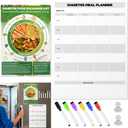 OUTXE Beginner-Friendly Diabetes Food List and Meal Planner, Laminated Diabetic Food Guide Chart | Healthy Mediterranean Diet | Low Carb | Glycemic Index for Pre Type 1 2 (Magnetic Food Planner Set)