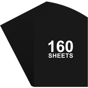 160 Sheets Black Cardstock Cover 8.5 x 11 Cardstock Bulk Printer Paper Black Construction Paper Card Stock Color Papers for Scrapbook Printing DIY Cards Making Craft Invitation Menu 180gsm/ 65lb